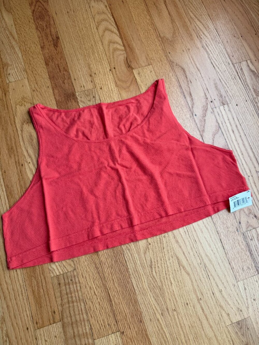 American Apparel Blood Orange Pique Loose Crop Tank Top One Size OS NWT